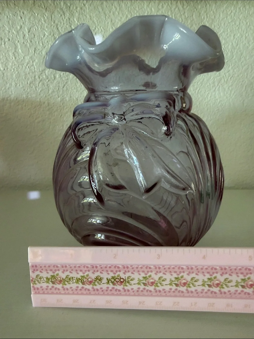 Fenton Lavender Glass Vase